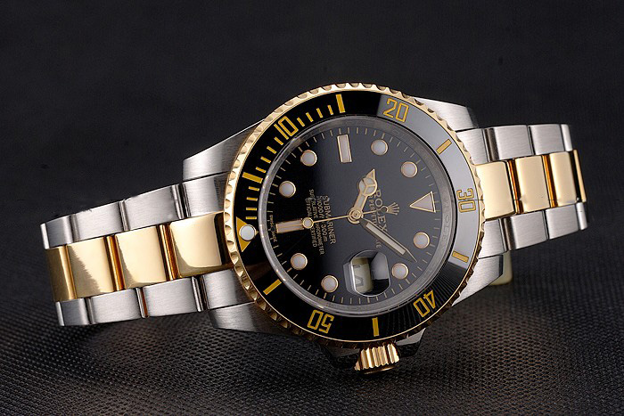 Two Tone 40mm Submariner 116613 Black Dial RL727