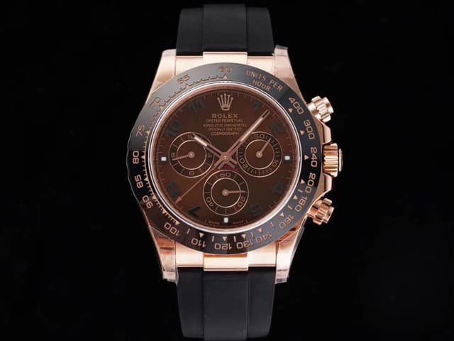 Rose Gold 40mm Rubber Strap Daytona 116515 4130 Brown Dial RL-21006