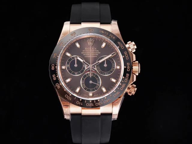 Rose Gold 40mm Rubber Strap Daytona 116515 4130 Brown Dial RL-21007