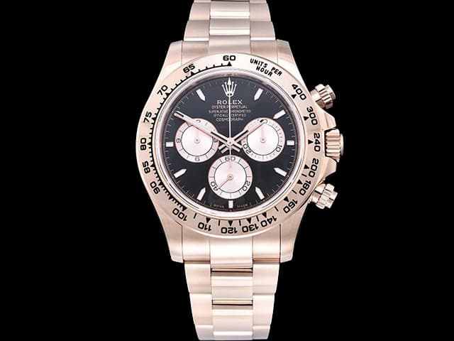 Rose Gold 40mm Daytona 126505 4131 Black Dial Steel RL-24044