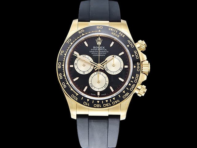 Yellow Gold 40mm Daytona Rubber Strap 126518 4131 Black Dial Ceramic Bezel RL-24057