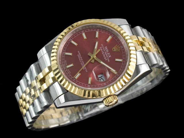 Two Tone 36mm Datejust 126203 Red Dial Steel RL672