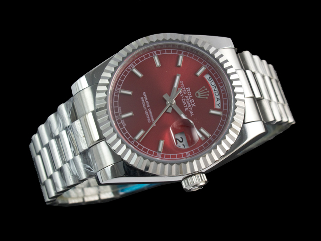 36mm Day date 118239 Red Dial Steel RL654