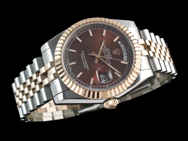 Two Tone 36mm Day date 118239 Brown Dial Steel RL661