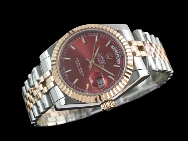 Two Tone 36mm Day date 118239 Red Dial Steel RL662