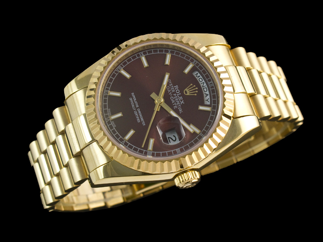 Yellow Gold 36mm Day date 118238 Brown Dial Steel RL663