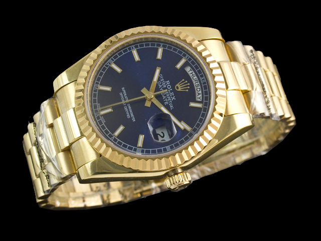 Yellow Gold 36mm Day date 118238 Blue Dial Steel RL666