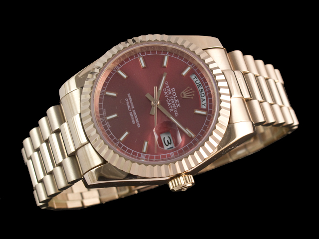 Rose Gold 36mm Day date 118238 Red Dial Steel RL667