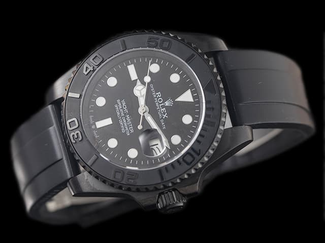 PVD 40mm Rubber Strap Yacht master 126622 Black Dial RL1192