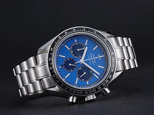 45mm Speedmaster Racing Quartz Chronograph Steel Blue Dial OM390