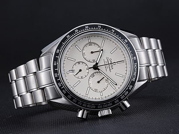 45mm Speedmaster Racing Quartz Chronograph Steel White Dial OM393