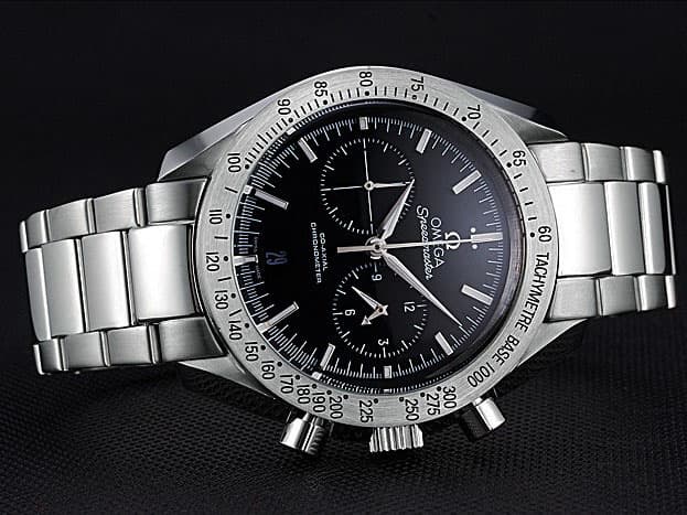 45mm Speedmaster 57 Quartz Chronograph Steel Black Dial OM423