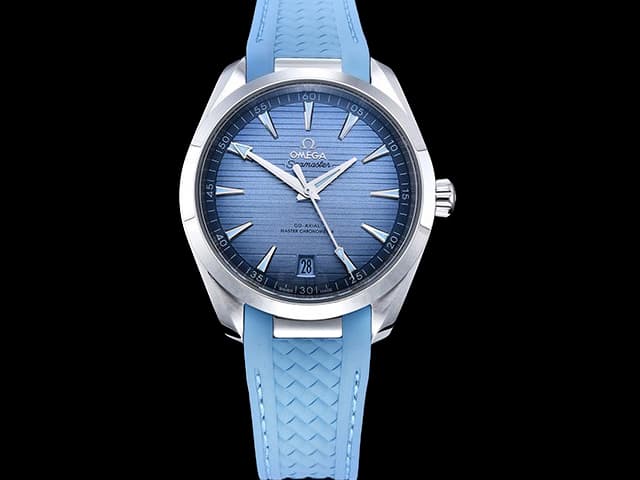 41mm Rubber Strap Aqua Terra 150m 8900 Blue Dial Steel OMG-24014