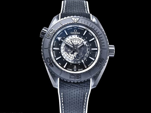 45.5mm Rubber Strap Seamaster Planet Ocean 600M Worldtimer 8938 Automatic OMG-25021