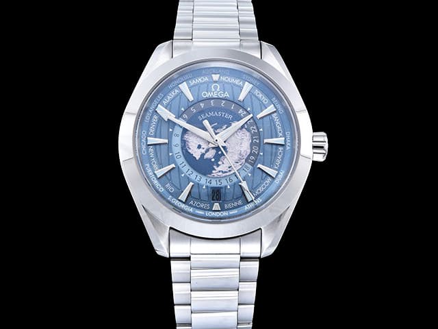43mm Aqua Terra GMT Worldtimer 2836 Blue Dial Steel OMG-25042
