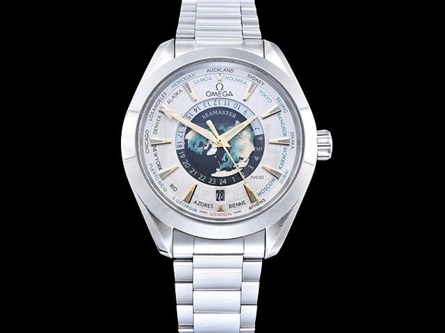 43mm Aqua Terra GMT Worldtimer 2836 White Dial Steel OMG-25043
