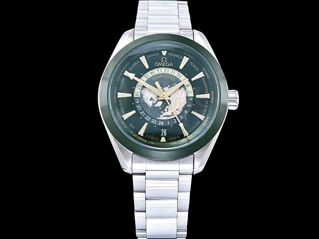 43mm Aqua Terra GMT Worldtimer 2836 Green Dial Steel OMG-25051