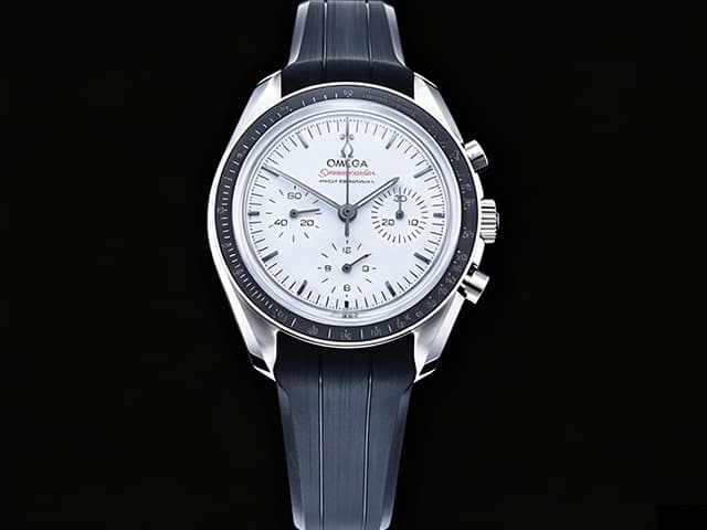 43mm Rubber Strap SpeedMaster MoonWatch Handwind 3861 Steel White Dial OMG-26012