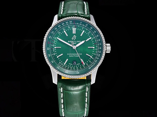 41mm Leather Strap Navitimer 2824 Automatic Green Dial BL-22044