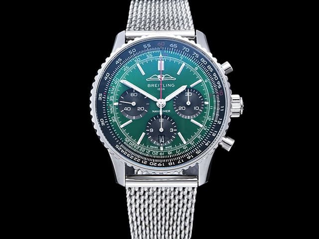 43mm Navitimer B01 7750 Chronograph Green Dial Steel BL-24041