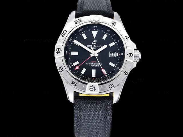 44mm Nylon Strap Avenger GMT 2836 Automatic Black Dial BL-25041