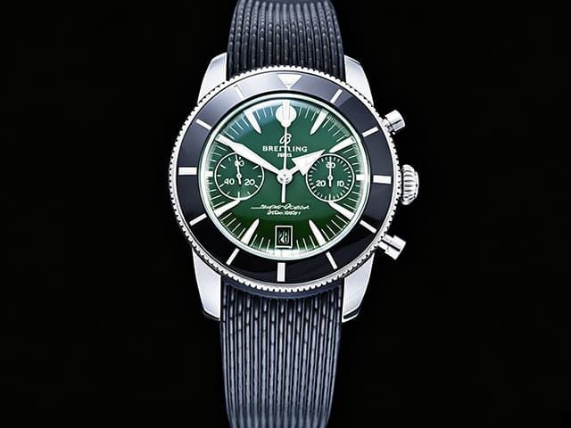 42mm Rubber Strap Superocean Heritage II Chrono 7750 Green Dial BL-26054