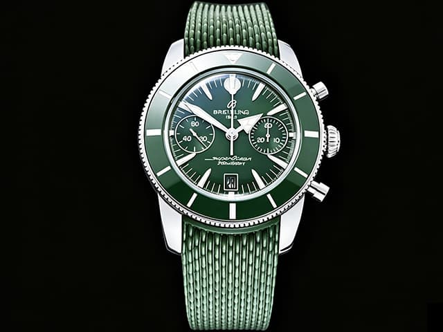 42mm Rubber Strap Superocean Heritage II Chrono 7750 Green Dial BL-26055