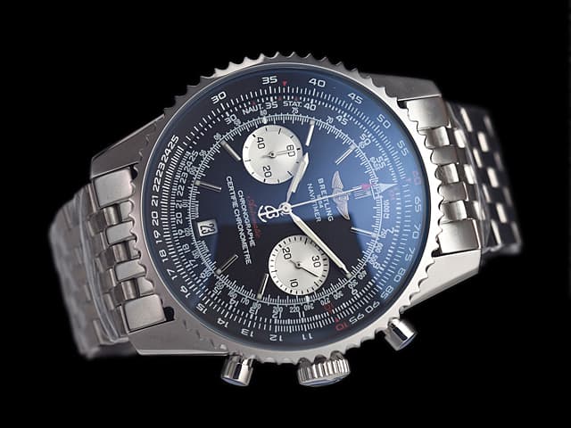 46mm Navitimer Quartz Chronograph Steel Black Dial BL746