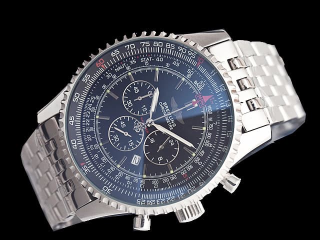 46mm Navitimer Quartz Chronograph Steel Black Dial BL748