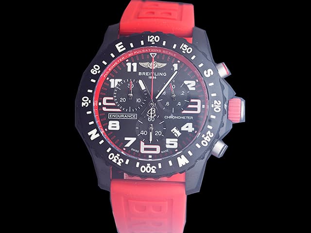 PVD 48mm Rubber Strap Professional Endurance Pro Quartz Chronograph Black Dial BL783