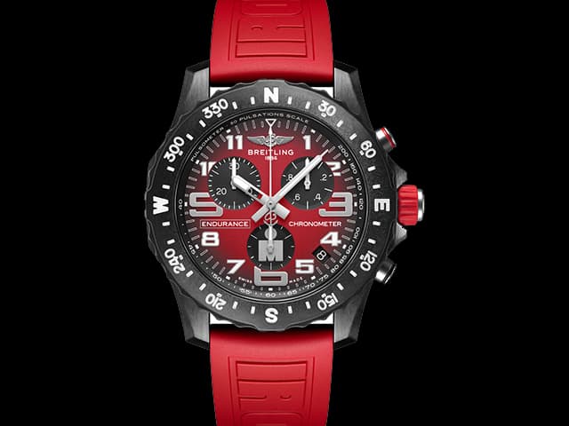 PVD 48mm Rubber Strap Professional Endurance Pro Quartz Chronograph Red Dial BL785