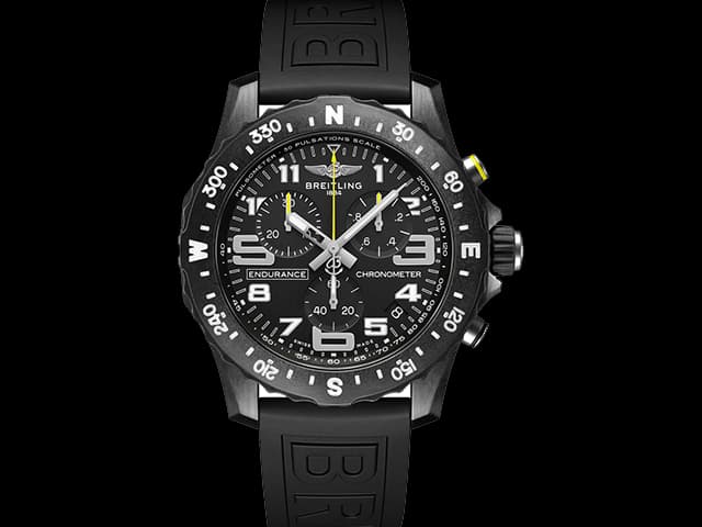 PVD 48mm Rubber Strap Professional Endurance Pro Quartz Chronograph Black Dial BL792