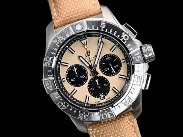 46mm Nylon Strap Avenger B01 Quartz Chrono Orange Dial BL815