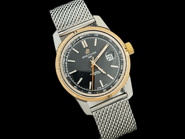 Two Tone 43mm Top Time B31 Automatic Steel Black Dial BL835