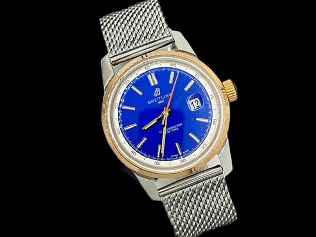 Two Tone 43mm Top Time B31 Automatic Steel Blue Dial BL837