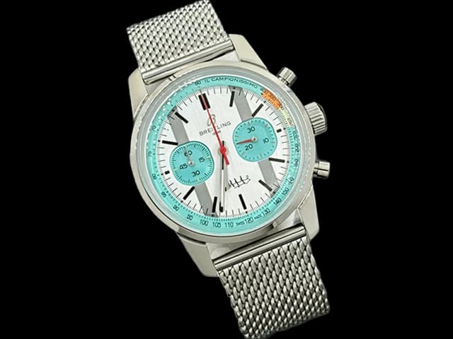 43mm Top Time Fausto Coppi Quartz Chrono Steel White Dial BL852
