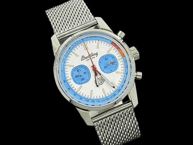 43mm Top Time Deus Quartz Chrono Steel White Dial BL853