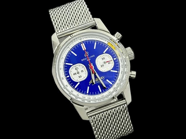 43mm Top Time Gino Bartali Quartz Chrono Steel Blue Dial BL856