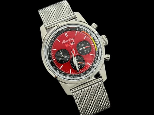 43mm Top Time Chevrolet Corvette Quartz Chrono Steel Red Dial BL858