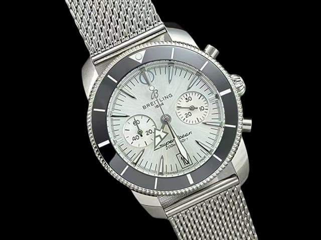 46mm Superocean Heritage B01 Quartz Chronograph Steel White Dial BL862