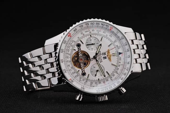 46mm Navitimer Tourbillon Steel White Dial BL115