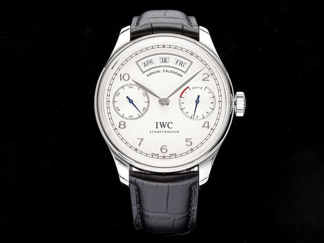 44mm Leather Strap Portugieser Annual Calendar Automatic White Dial IWC-17021