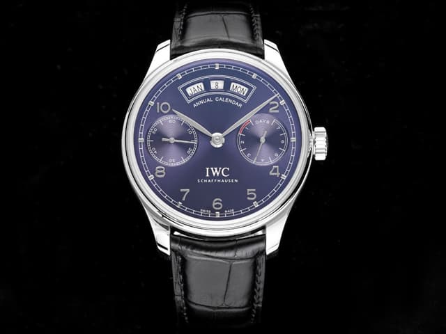 44mm Leather Strap Portugieser Annual Calendar Automatic Blue Dial IWC-17025