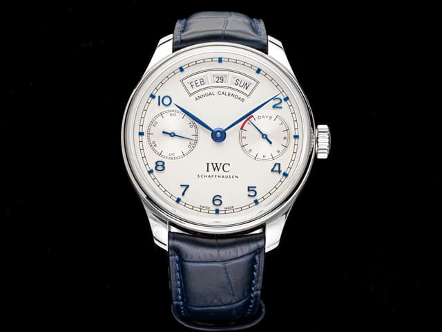 44mm Leather Strap Portugieser Annual Calendar Automatic White Dial IWC-17027