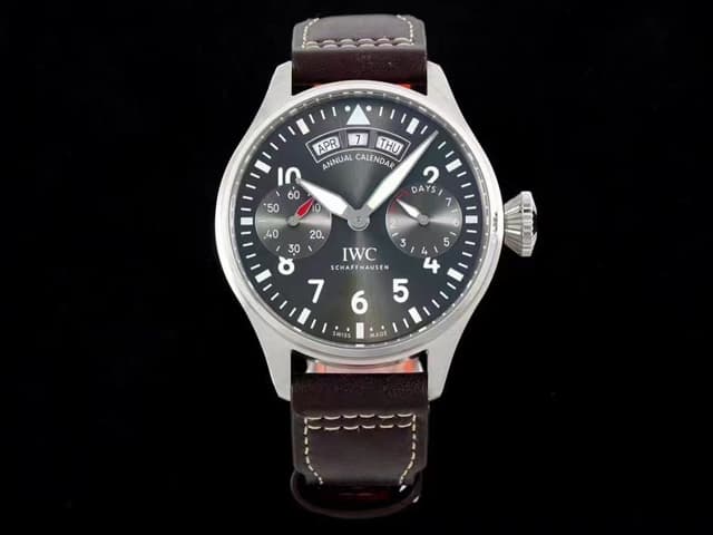 46mm Leather Strap Big Pilots Annual Calendar Spitfire Grey Dial IWC-19052