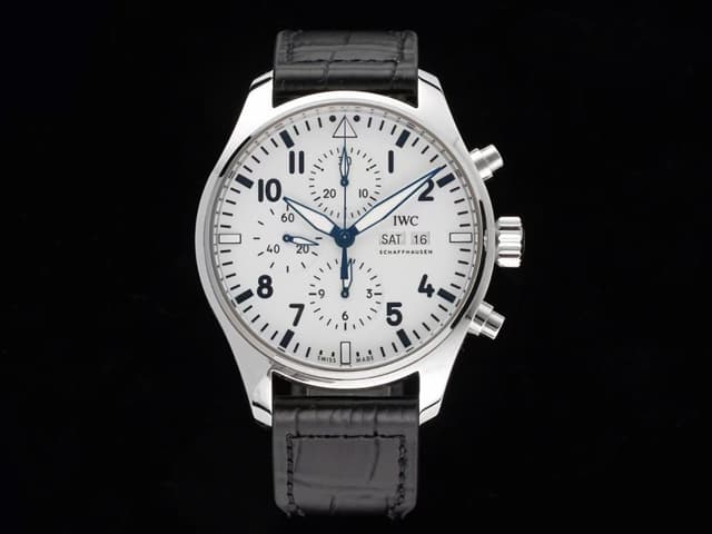 43mm Leather Strap Pilots Chronograph Edition 150 Years 7750 White Dial IWC-20031