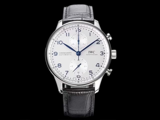 40mm Leather Strap Portugieser Chronograph 7750 White Dial IWC-22012