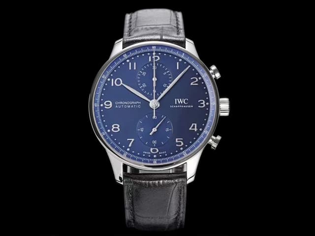 40mm Leather Strap Portugieser Chronograph 7750 Blue Dial IWC-22013