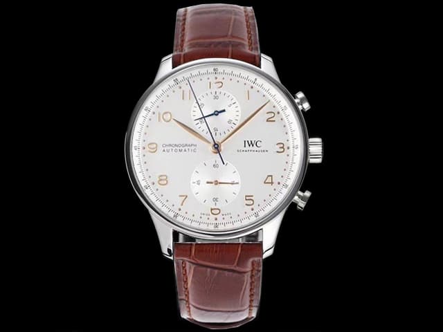 40mm Leather Strap Portugieser Chronograph 7750 White Dial IWC-22014