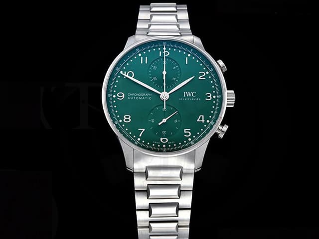 40mm Portugieser Chronograph 7750 Steel Green Dial IWC-22033